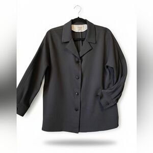 Wilfred Aritzia Black Structured Button Up Blouse XS Minimal Chic Workwear Top